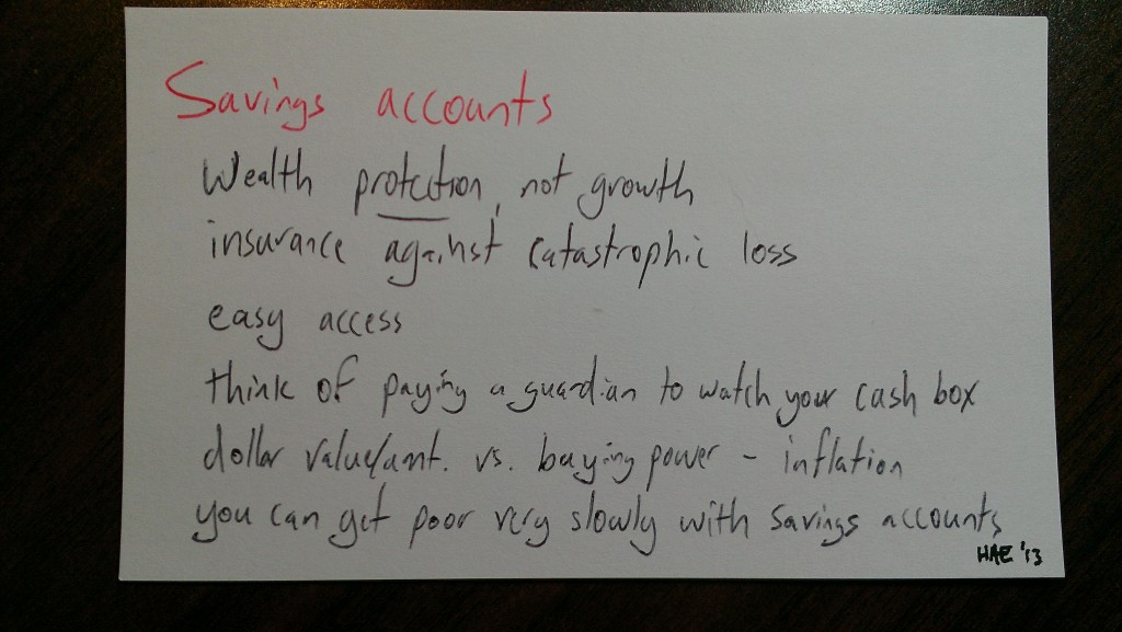 Savings accounts summary (c) Hollis Easter