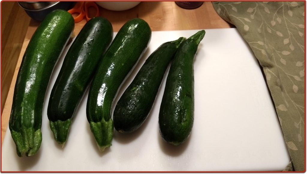 Zucchini ready for slicing