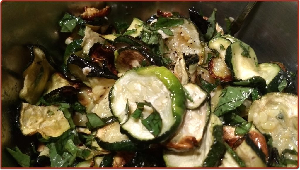 Finished googoots/zucchini salad